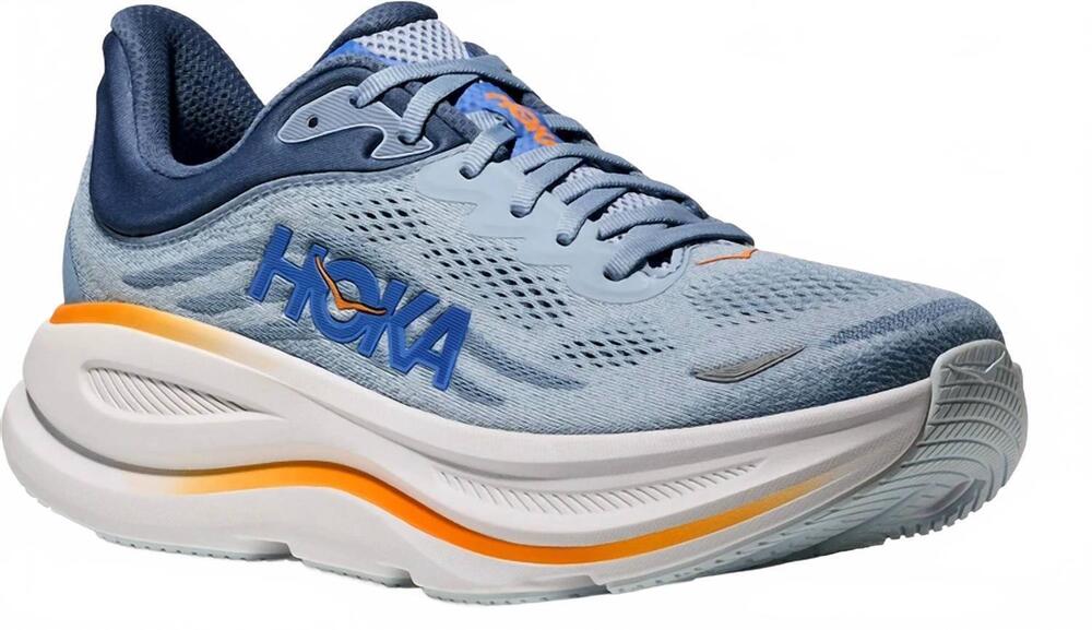 NEW HOKA men's bondi 9 wide running shoes in drizzle/downpour